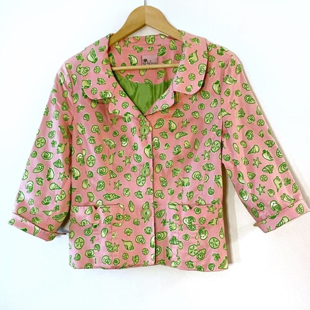 SALE! 3 for $20🌠 Whimsical beachy pink green seashells jacket